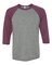 BELLA + CANVAS® Unisex Crewneck Three Quarter Sleeve Baseball Tee